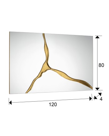 SURCOS II-ESPEJO PAN ORO 80X120